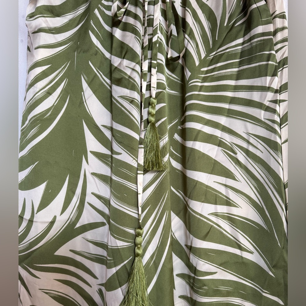 Mahina Palm Leaf Satin Baggy Pants NWT - Picture 7 of 8